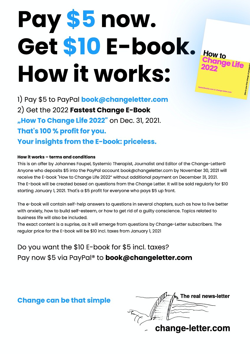 The Change-Book – how to get the $10 Book for just $5 now